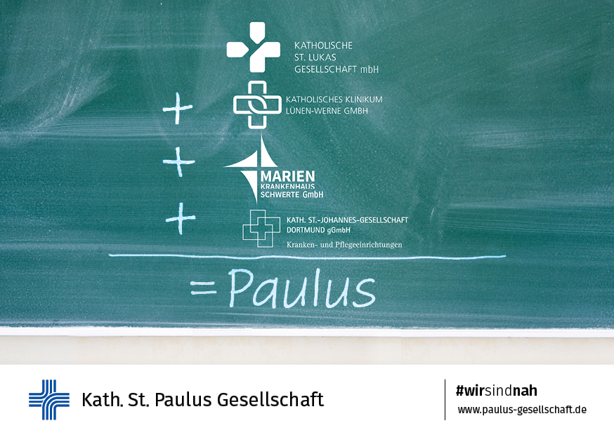 Motiv der Plakatkampagne #wirsindnah der Katholischen St. Paulus Gesellschaft