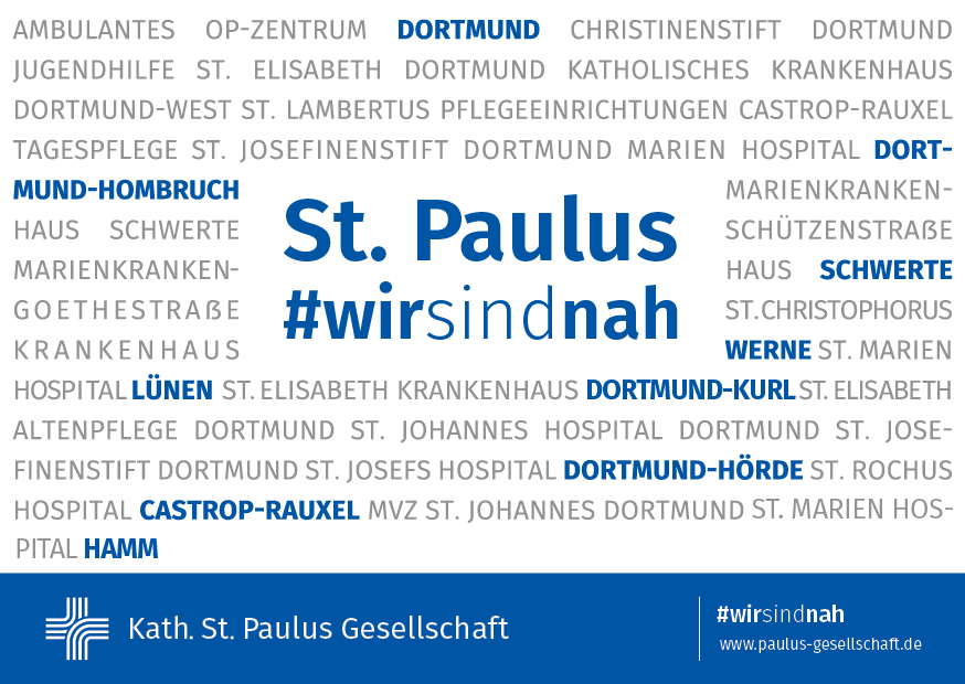 Motiv der Plakatkampagne #wirsindnah der Katholischen St. Paulus Gesellschaft