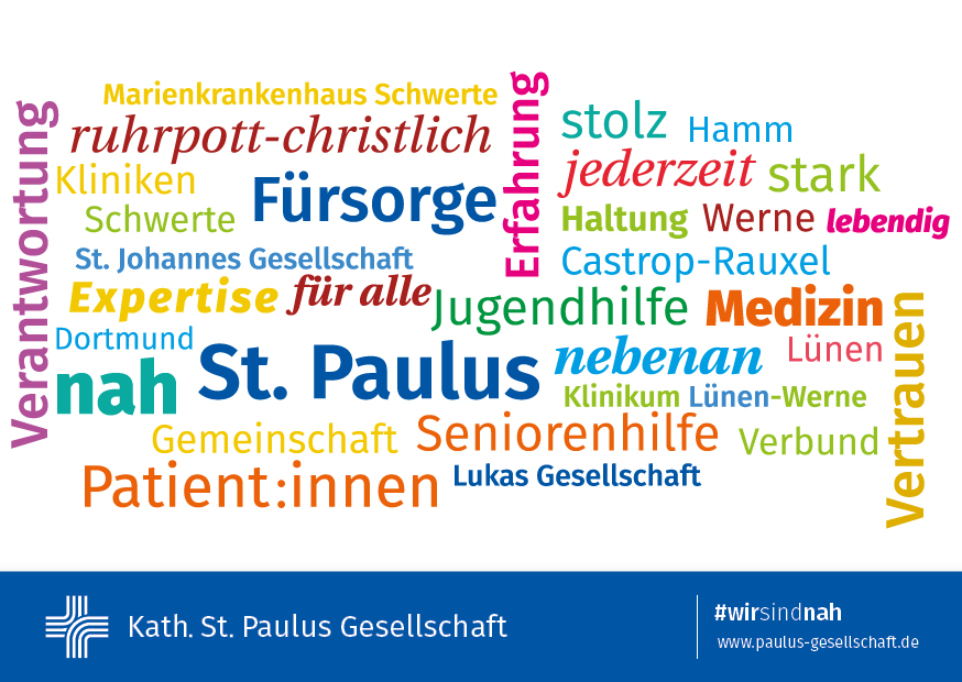 Motiv der Plakatkampagne #wirsindnah der Katholischen St. Paulus Gesellschaft