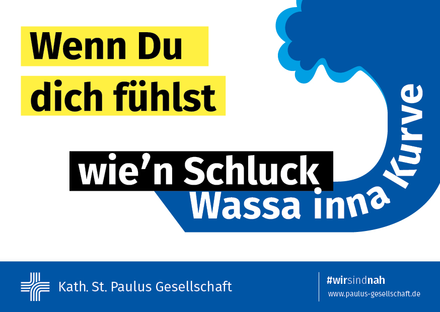 Motiv der Plakatkampagne #wirsindnah der Katholischen St. Paulus Gesellschaft